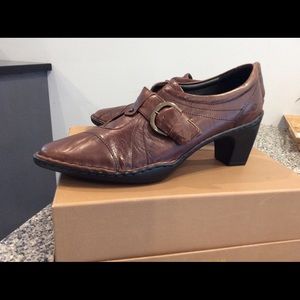 Josef Seibel Brown Leather Buckle Shoes